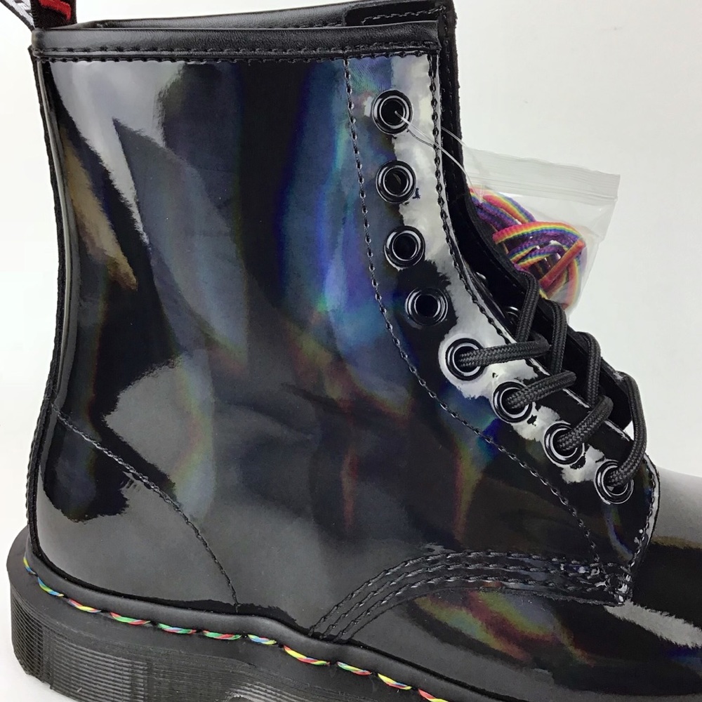 Dr. Martens 1460 Rainbow Holographic Patent Boots - Picture 5 of 9